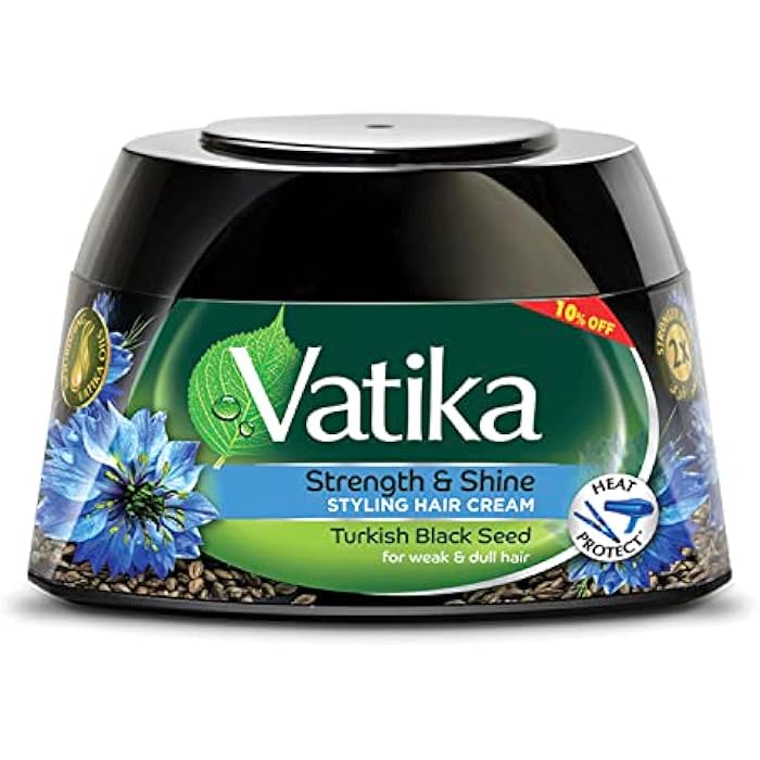 Vatika Naturals Turkish Blackseed Styling Hair Cream (65mL) | Promotes Strength and Shiny Hair | Heat Protect | Helps Weak and Dull Hair - Image 1